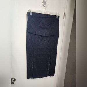 Elegant Black Lace Skirt And Tube Top Set Size L